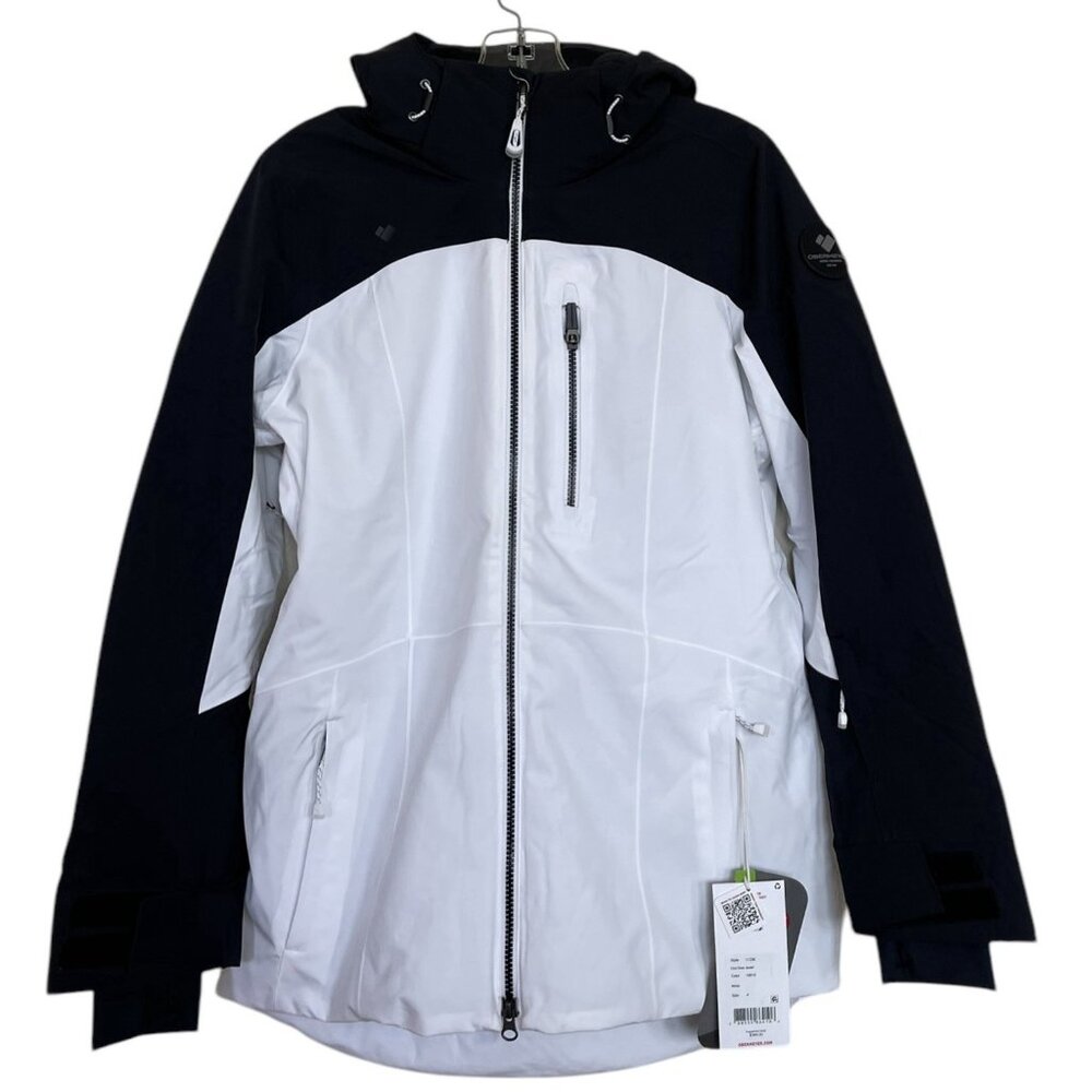 Obermeyer Jacket Womens Size 4 White Black Ski Snow Snowboard Coat First Chair